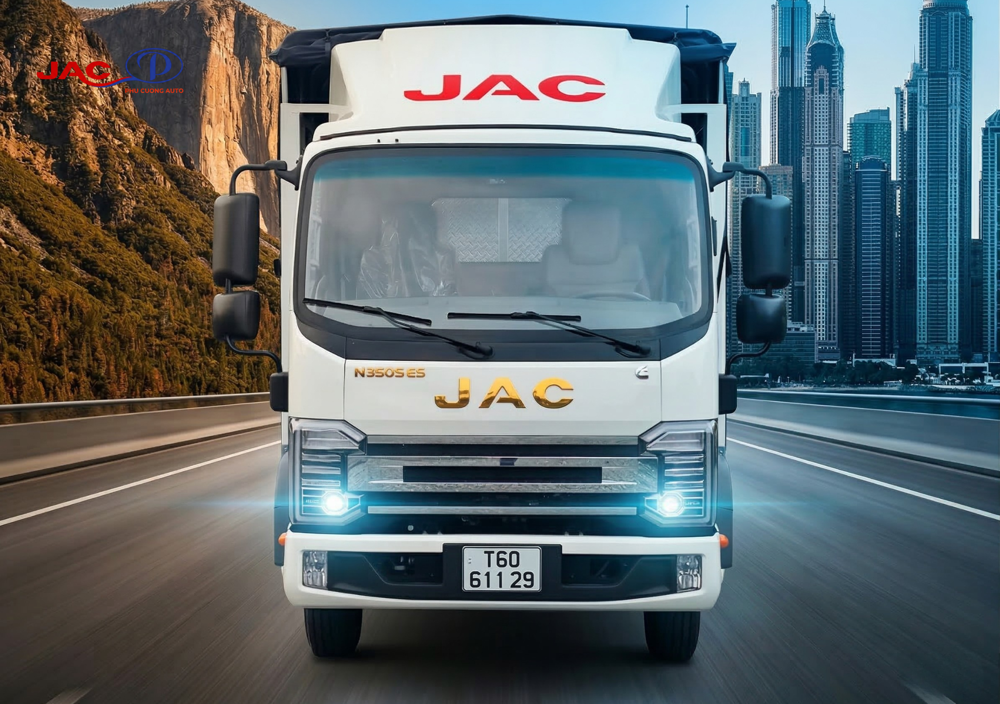 xe tải jac n350s pro e5 thùng bạt nhôm
