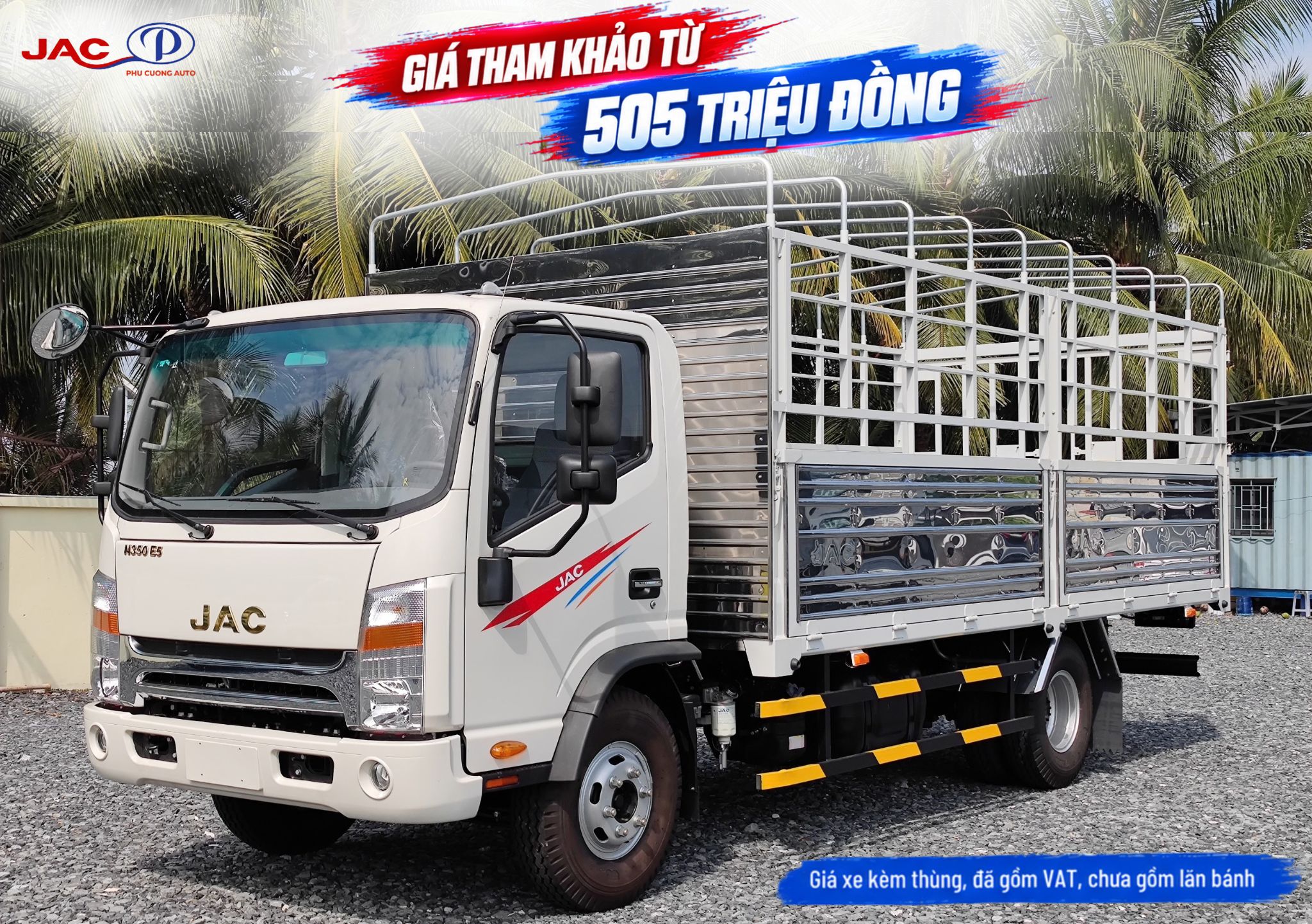 Giá tham khảo xe tải JAC N350 Plus E5 thùng bạt 2026